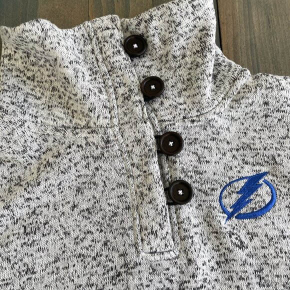 NHL Tampa Bay Lightning Mock Neck Gray Womens Sweater - Size M 8/10 (T8) - Picture 6 of 9